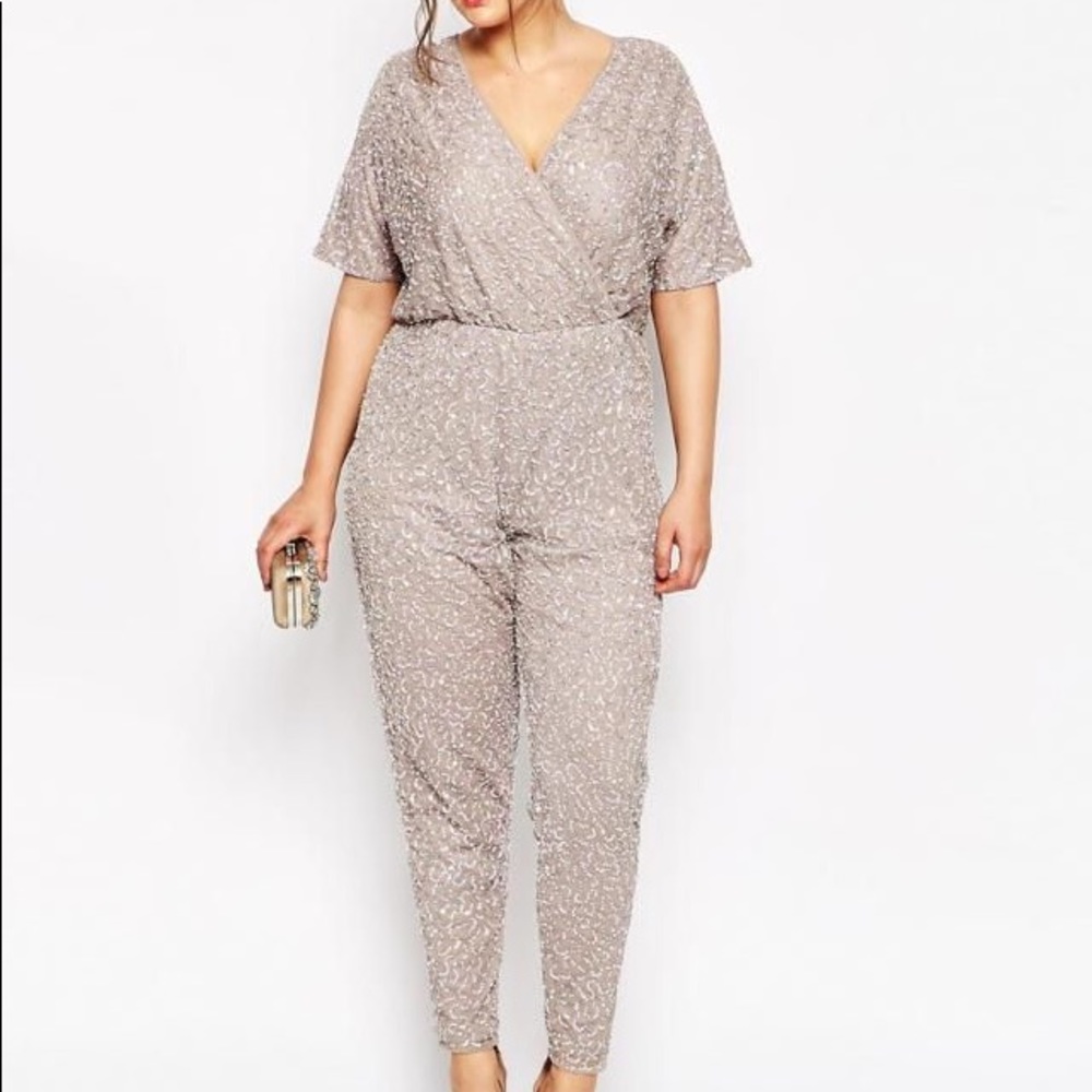 ASOS Premium Kimono Sequin Jumpsuit